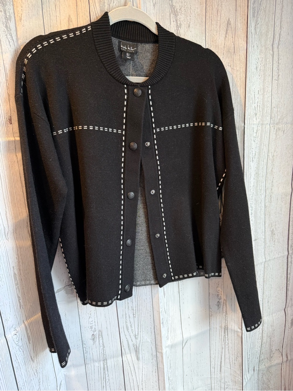 Nicole Miller Black Cardigan Large NWT